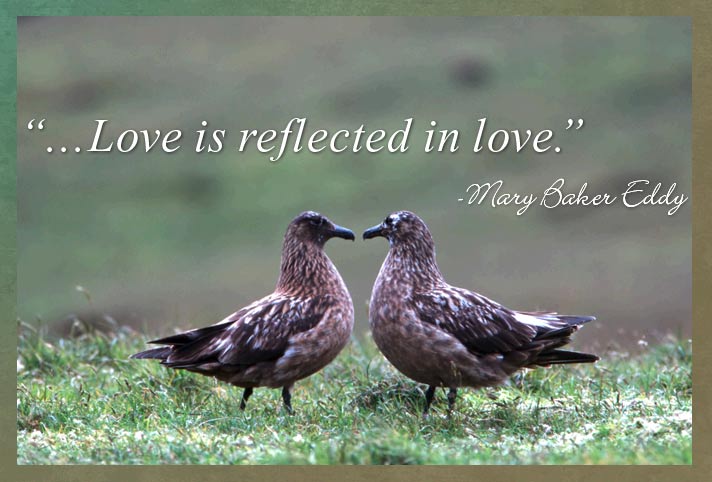 Love is reflected in love. Mary Baker Eddy